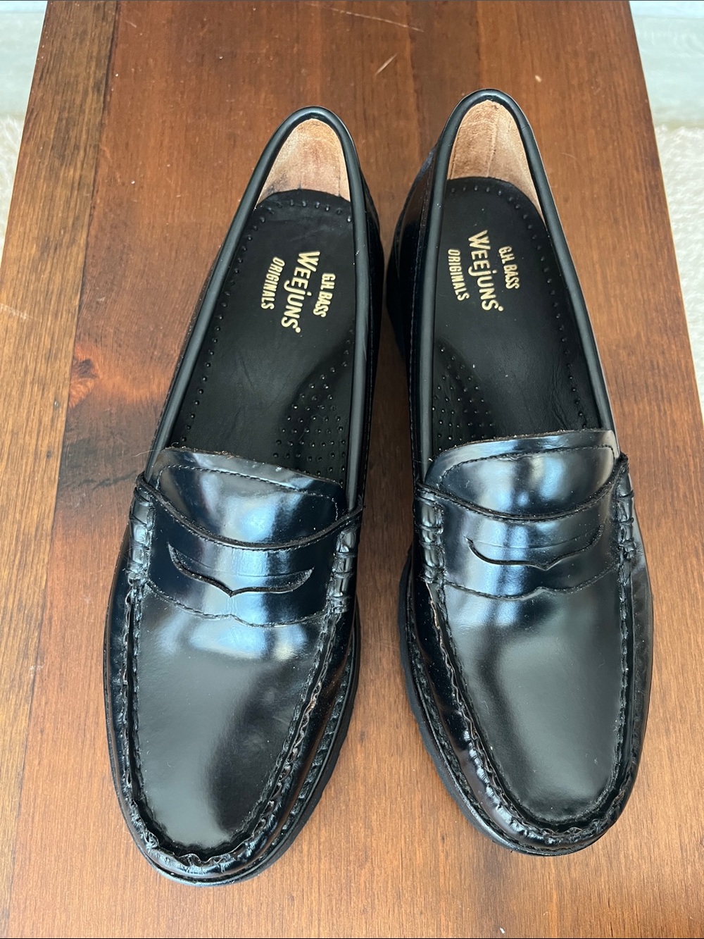 G.H. Bass & Co. Black Leather Penny Loafers